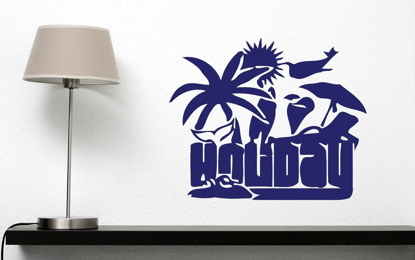 Wall Sticker Recreation Attributes Holiday Palm Beach Sun Vinyl Decal (n482)