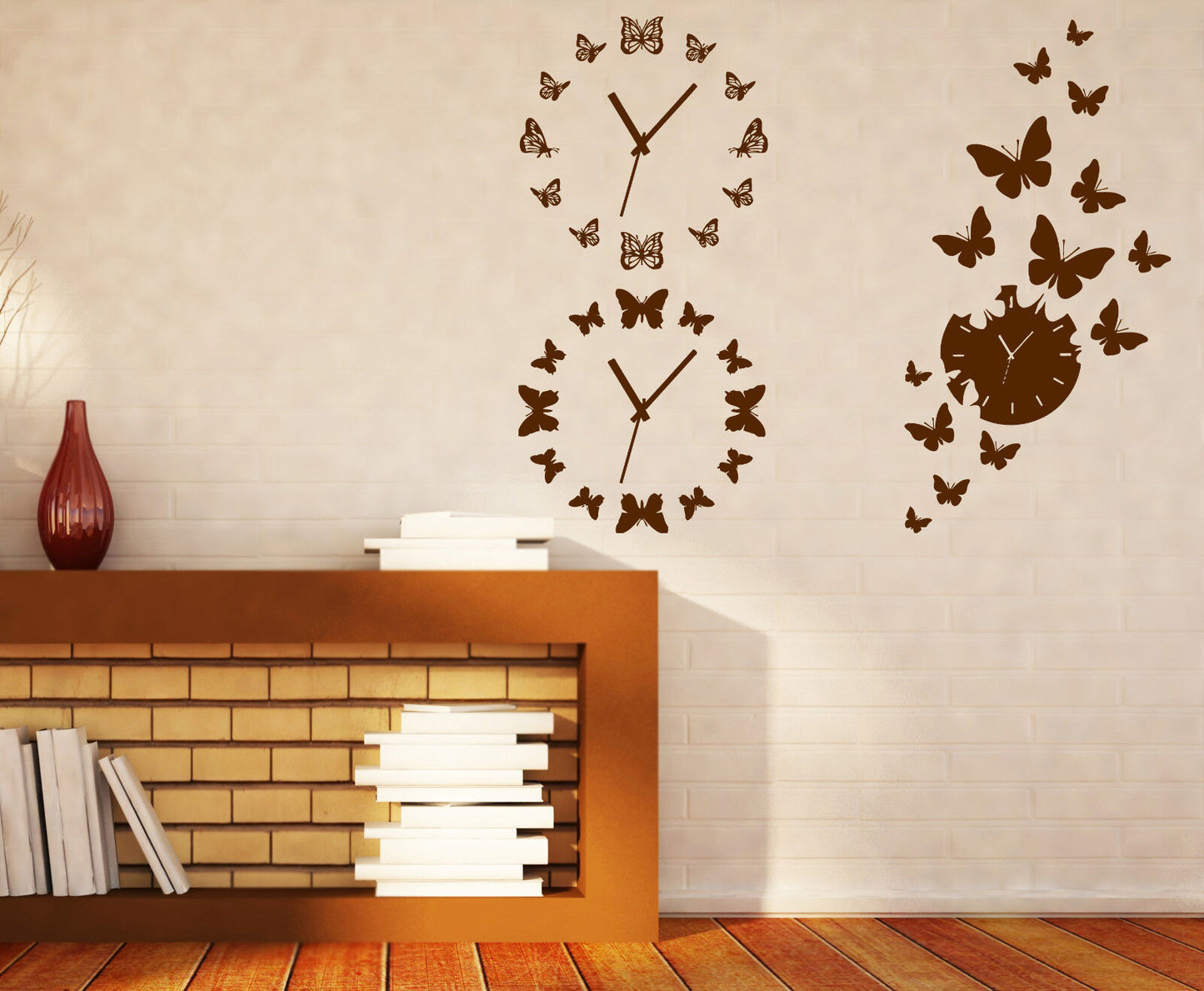 Wall Vinyl Sticker Amazing Decor Watch Butterflies Arrow (n487)