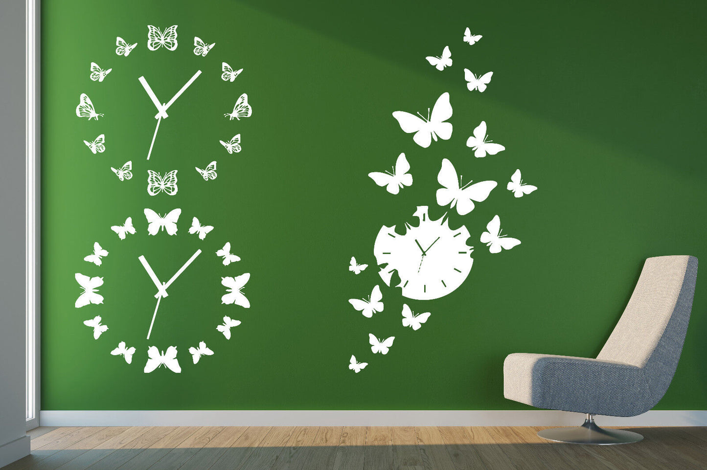 Wall Vinyl Sticker Amazing Decor Watch Butterflies Arrow (n487)