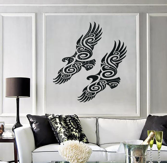 Wall Sticker Pair of Birds Abstract Beautiful Image Vinyl Decal (n494)