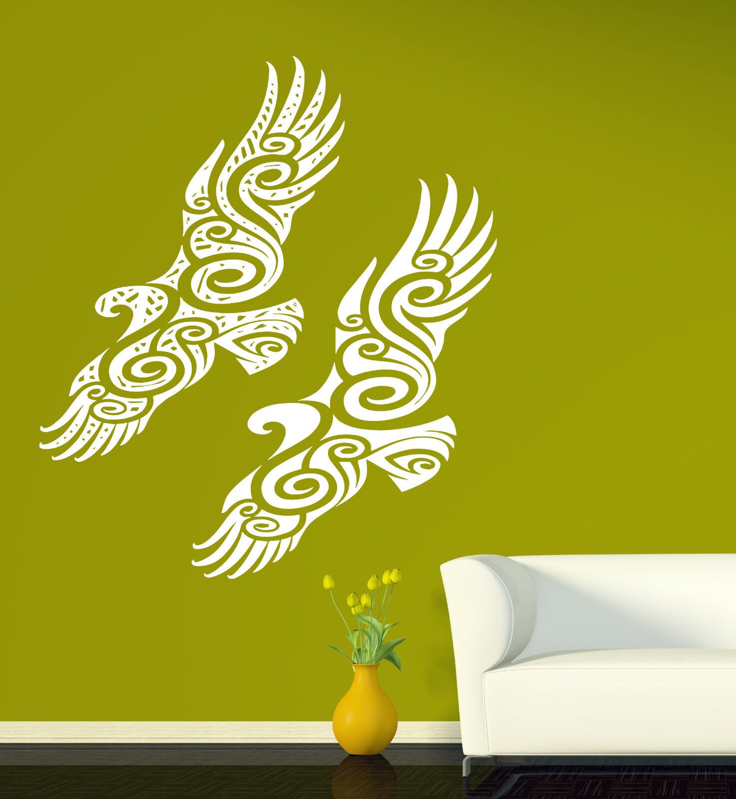 Wall Sticker Pair of Birds Abstract Beautiful Image Vinyl Decal (n494)