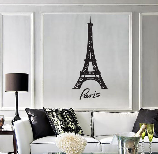 Autocollant mural en vinyle, symbole de la Tour Eiffel, décor de voyage de Paris, France (n507)