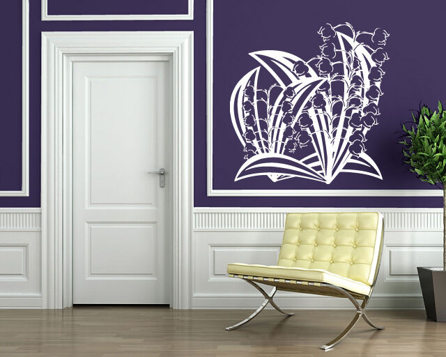 Wall Vinyl Sticker Beauty bouquet of spring lilies of the valley Decor (n515)