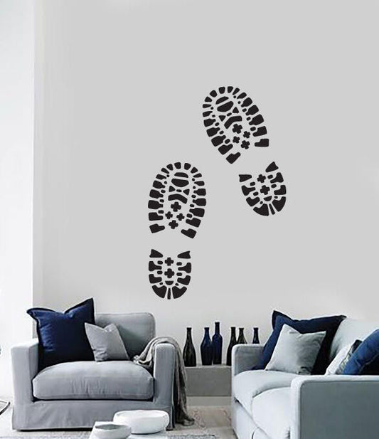 Wall Sticker Vinyl Decal traces male brutal boot soles (n520)