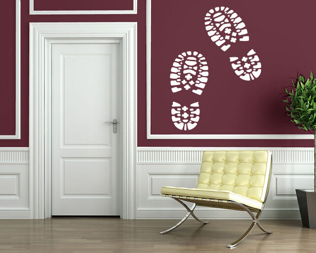 Wall Sticker Vinyl Decal traces male brutal boot soles (n520)