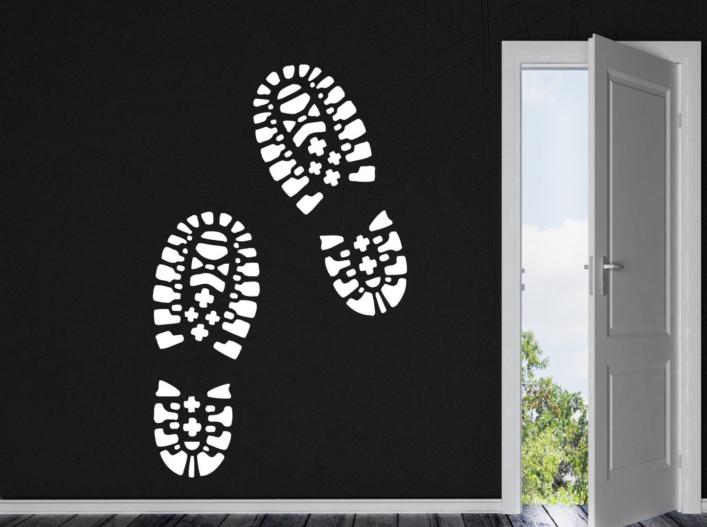 Wall Sticker Vinyl Decal traces male brutal boot soles (n520)