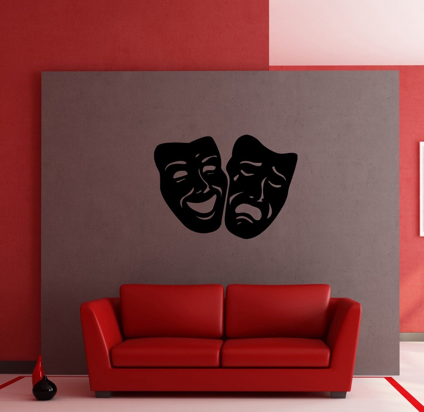 Masken Komödie und Tragödie Theater Dekor Wand Wandbild Vinyl Aufkleber Aufkleber M309