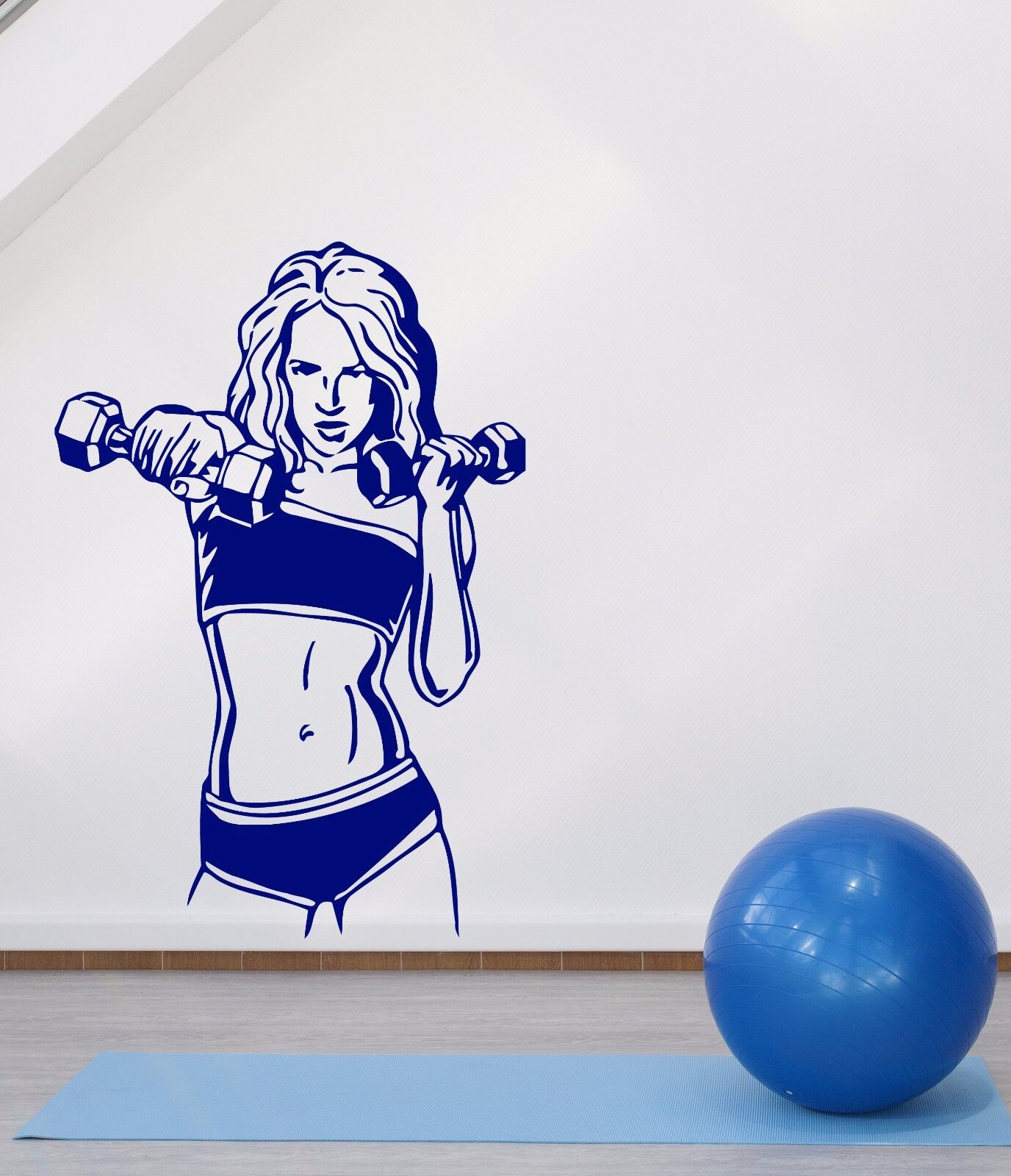 Wall Sticker Vinyl Decal sports club fitness exercise muscular body (n525)