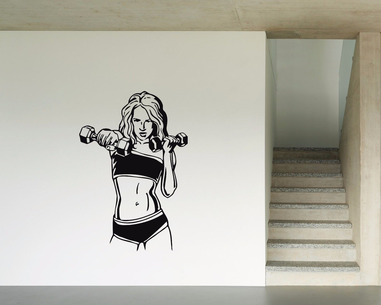 Autocollant mural en vinyle pour club de sport, exercice de fitness, corps musclé (n525)