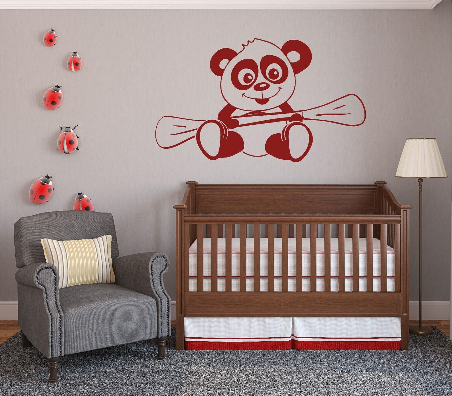 Wall Sticker Vinyl Decal cute baby panda smiling cartoons game (n529)