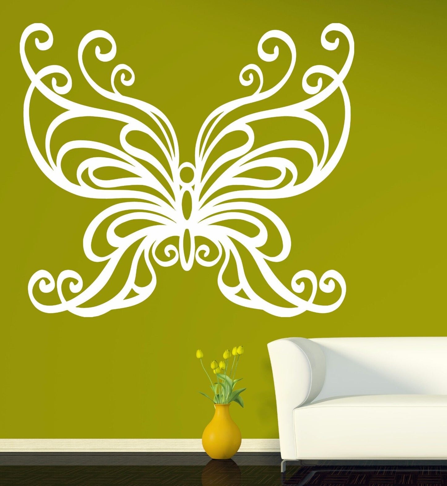 Wall Vinyl Sticker mural big butterfly wings chic home decor (n531)