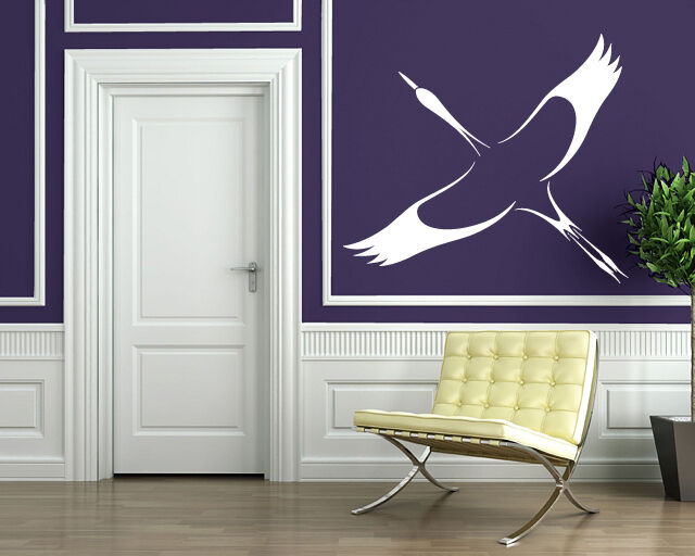 Vinyl Wall Sticker Stork Bird Symbol Good Fortune Long Life (n537)