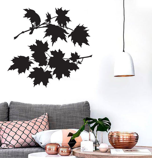 Vinyl Wall Sticker Leaves Maple Tree Bush Beautiful Petals (n545)