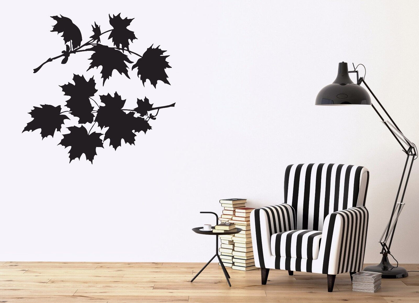 Vinyl Wall Sticker Leaves Maple Tree Bush Beautiful Petals (n545)