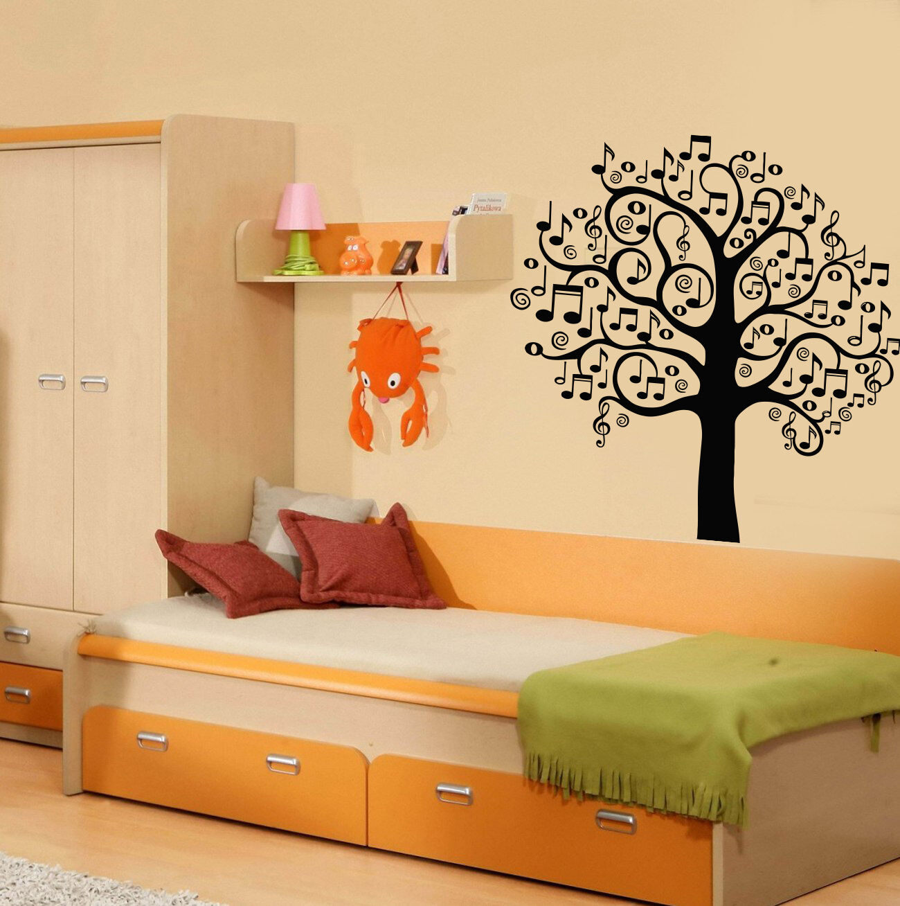 Vinyl Wall Decal Musical Tree Music Art Decor Home Decoration Stickers (141ig)