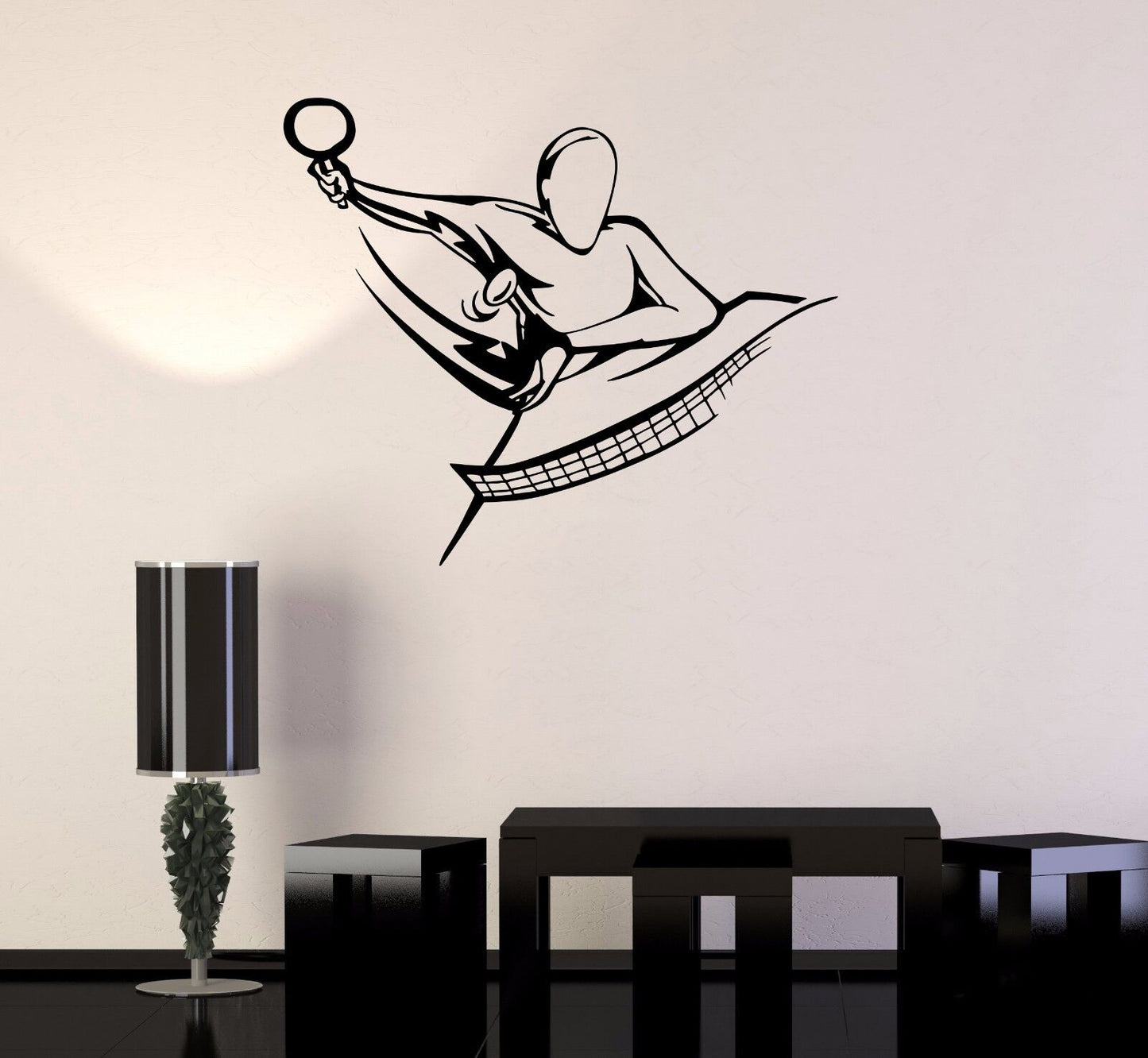 Vinyl Wall Decal Table Tennis Ping Pong Sports Stickers Mural (145ig)