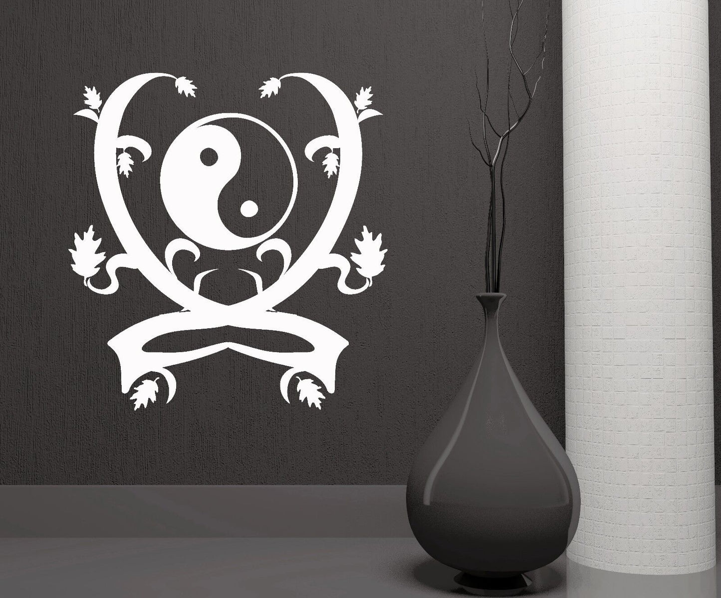 Vinyl Wall Decal Yin Yang Ornament Decor Zen Asia Art Stickers Mural (146ig)