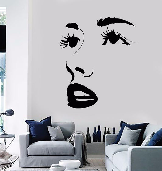 Vinyl Wall Decal Sexy Face Eyes Lips Beauty Salon Stickers Mural (152ig)