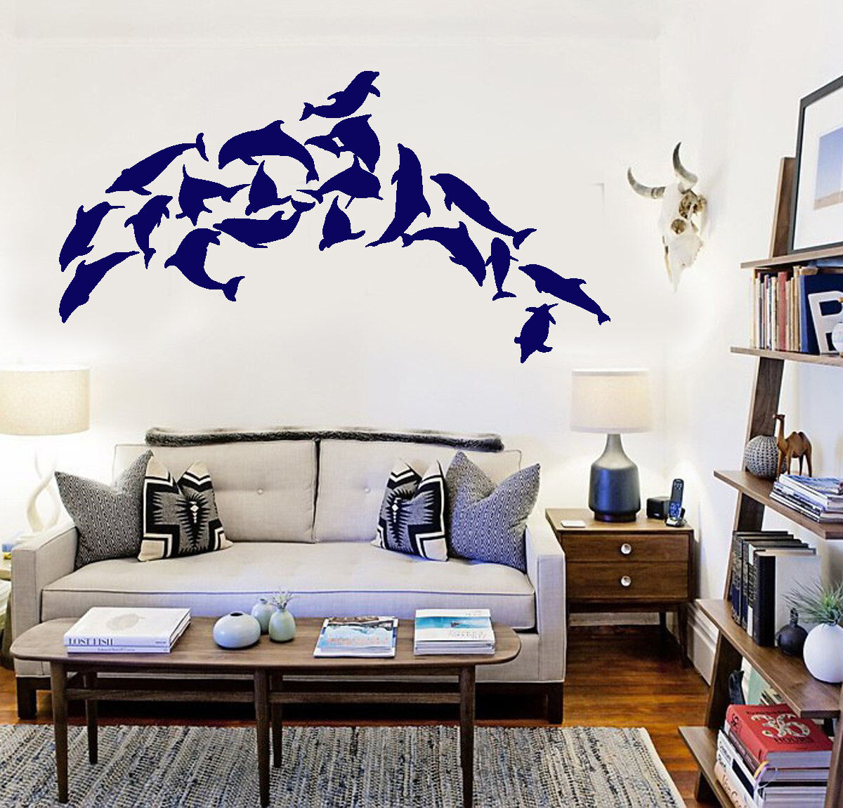 Vinyl Wall Mural Dolphins Marine Decor Ocean Stickers (158ig)