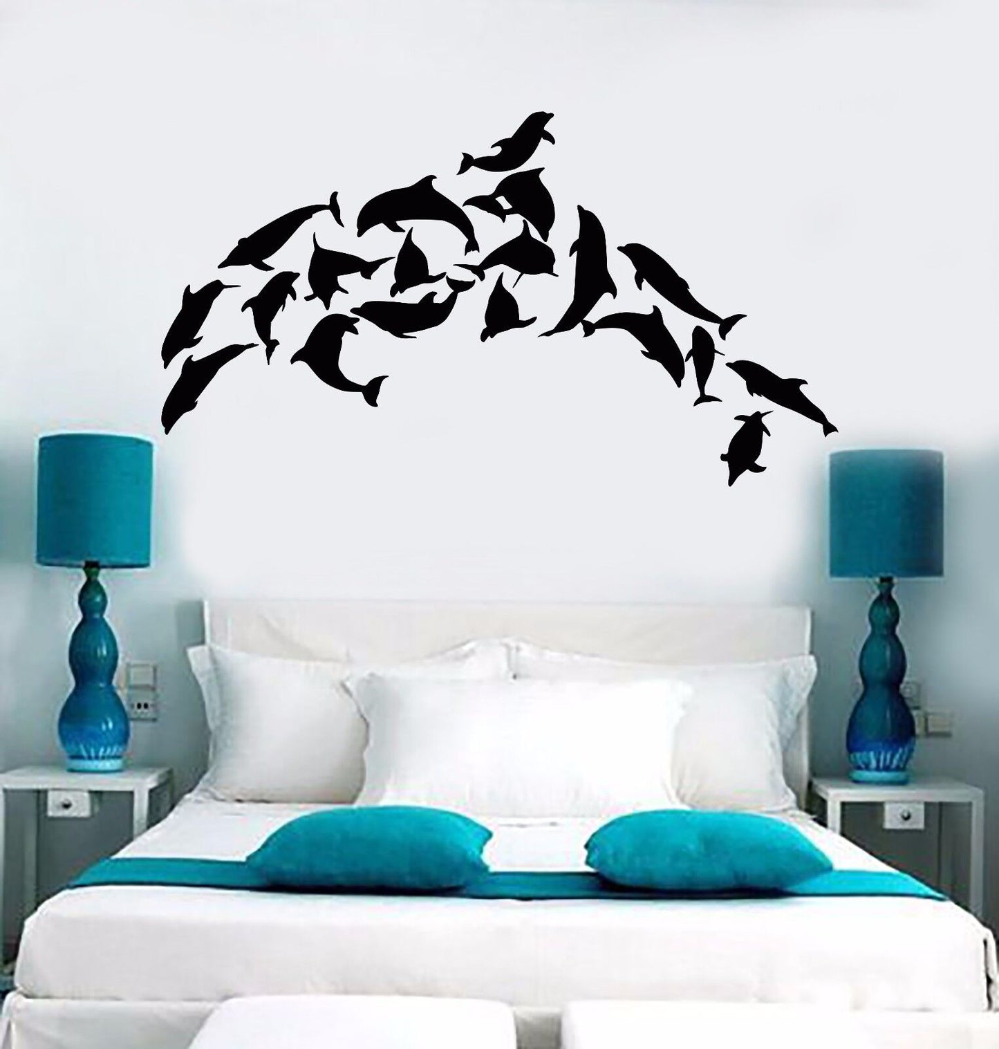 Vinyl Wall Mural Dolphins Marine Decor Ocean Stickers (158ig)