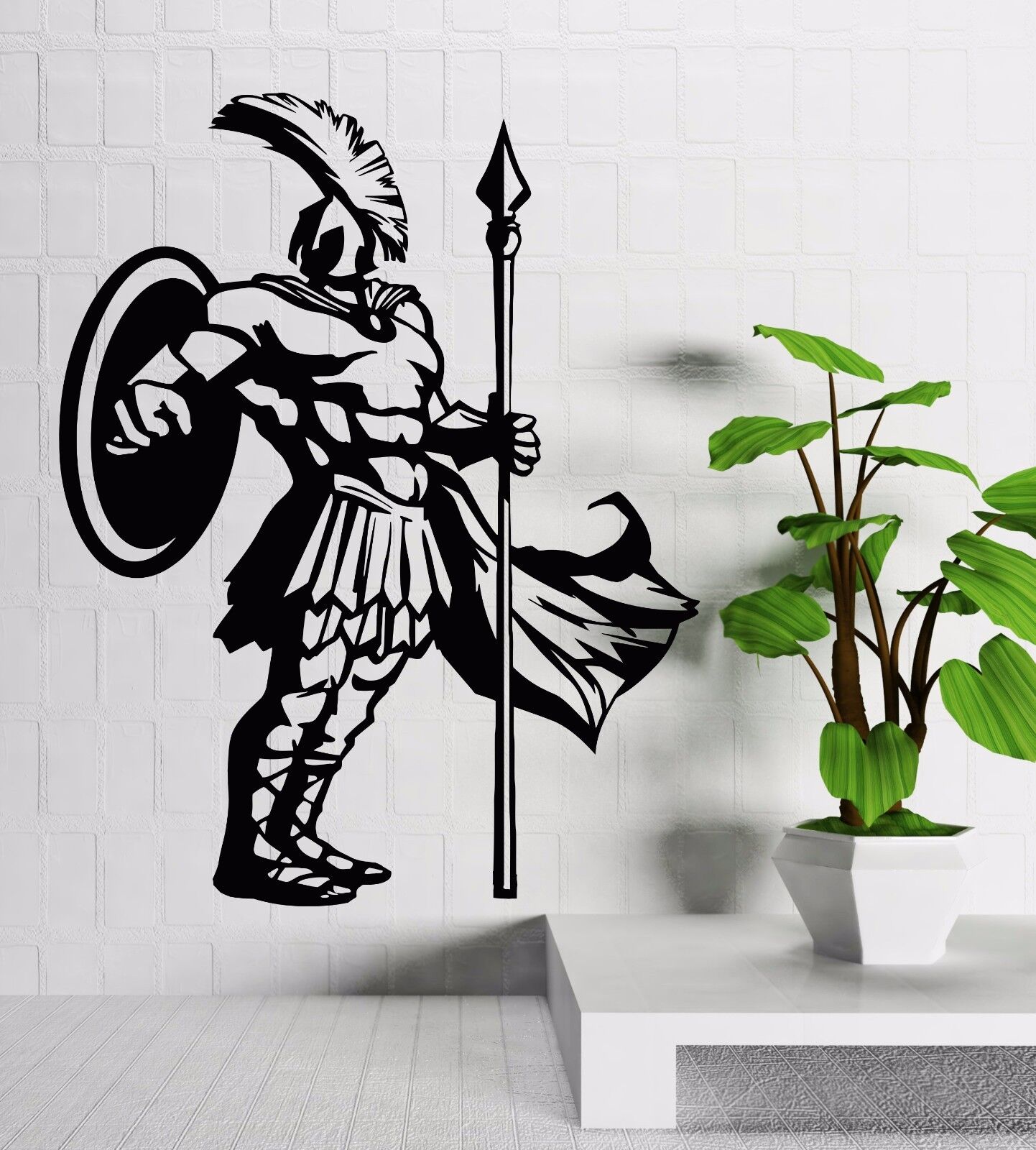 Vinyl Wall Decal Spartan Warrior Ancient World War Boy Room Mural (159ig)