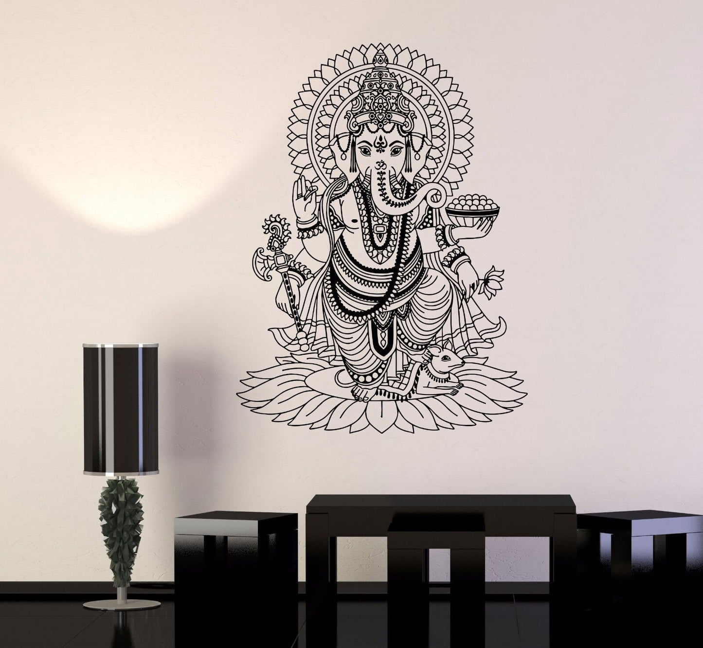 Vinyl Wall Stickers Ganesha India Hindu God Home Decoration Mural Decal (170ig)