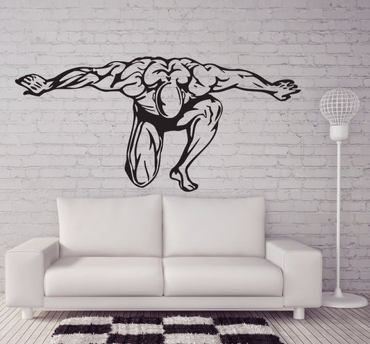 Vinyl Decal Wall Sticker Bodybuilding Fitness Muscle Man Sports Decor (n523)