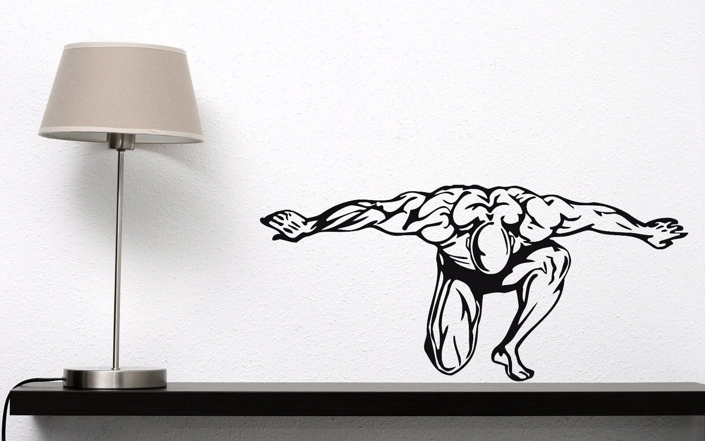 Autocollant mural en vinyle, décoration de musculation, Fitness, Muscle Man, sport (n523)