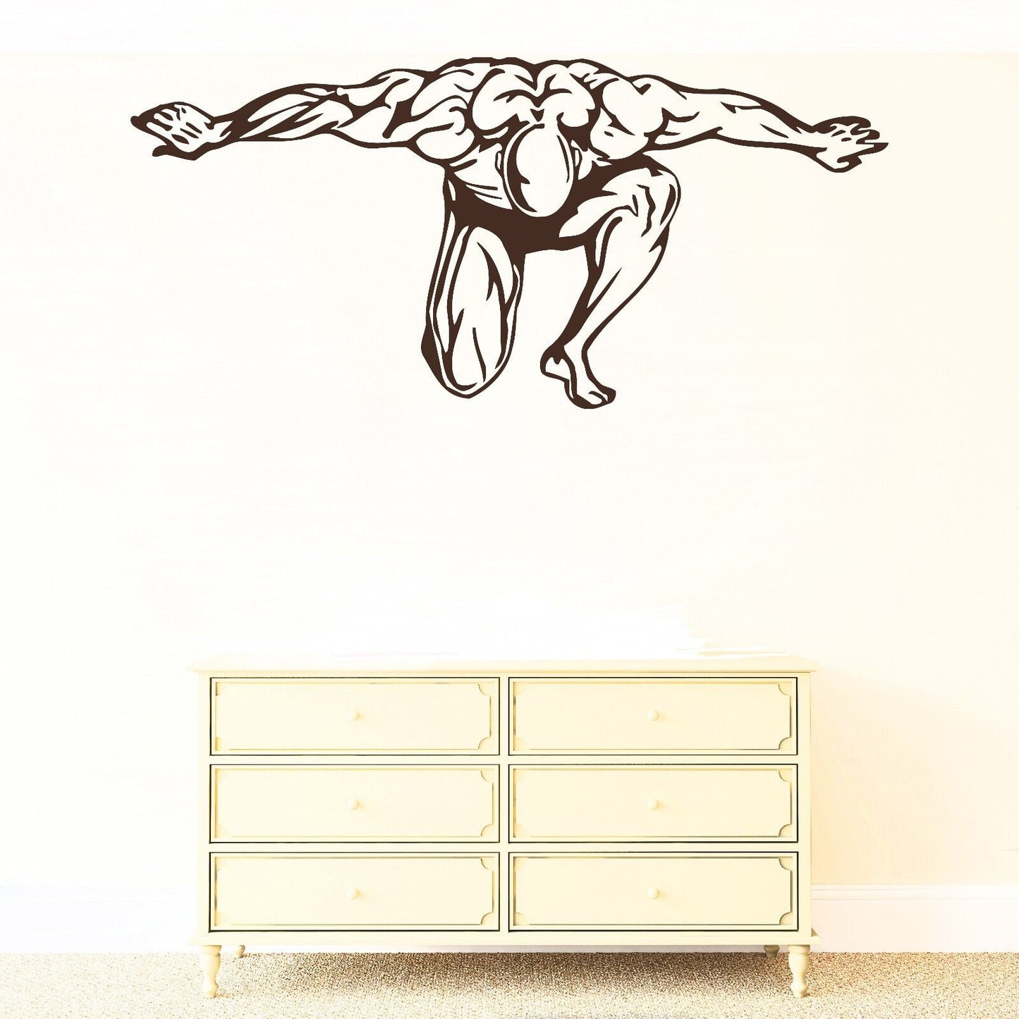 Autocollant mural en vinyle, décoration de musculation, Fitness, Muscle Man, sport (n523)