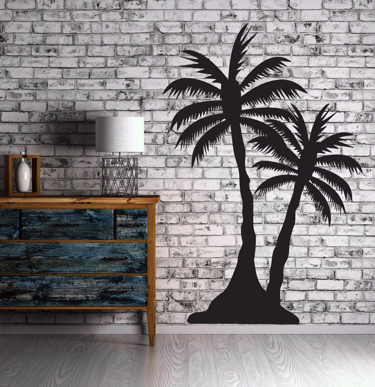 Vinyl Decal Wall Sticker Island Ocean Paradise Palm Coconuts Bananas (n550)