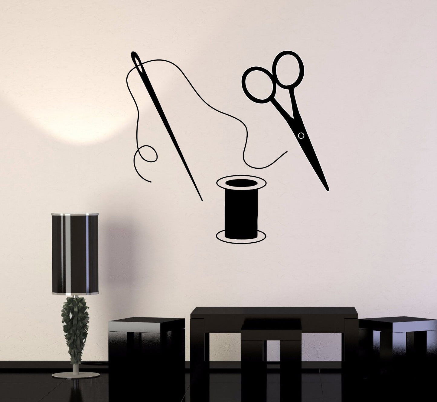 Vinyl Wall Decal Fashion Designer Atelier Sewing Tailor Stickers (186ig)