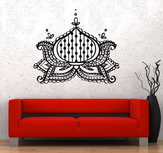 Vinyl Wall Decal Lotus Flower Design Yoga Meditation Pattern Stickers (209ig)