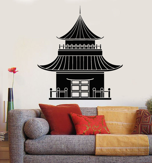 Vinyl-Wandaufkleber, japanische Pagode, Architektur, orientalische Dekoration, (211ig)