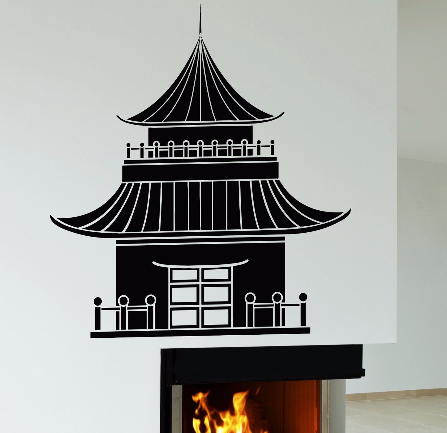 Vinyl Wall Decal Japanese Pagoda Architecture Oriental Decor Stickers (211ig)