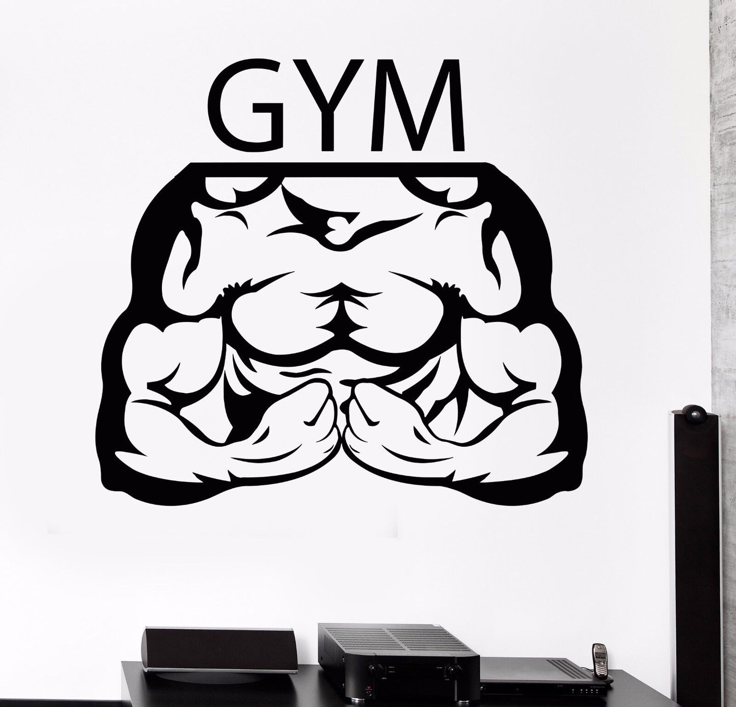 Vinyl Wall Stickers Gym Fitness Muscles Iron Sport Decal Mural (219ig)