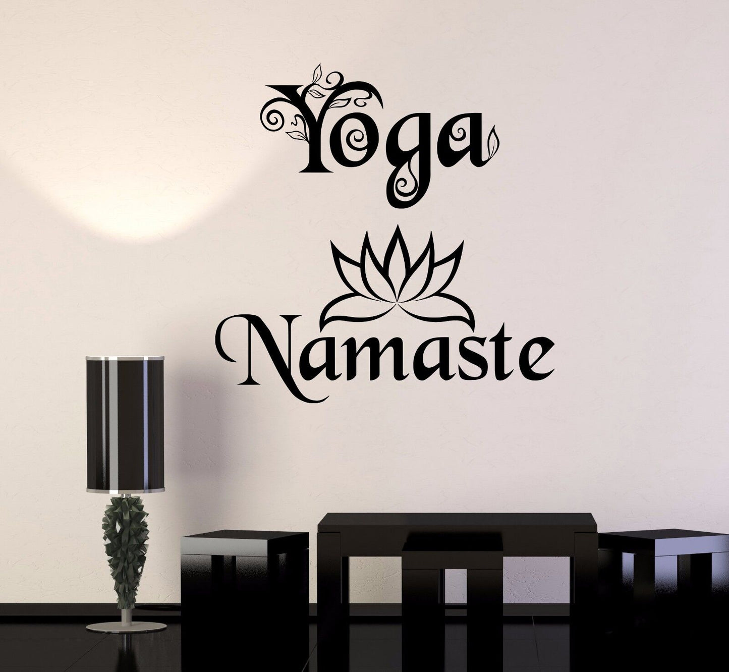 Wandaufkleber aus Vinyl, Yoga, Namaste, Lotus, Hinduismus, Hindu-Wandaufkleber (228ig)