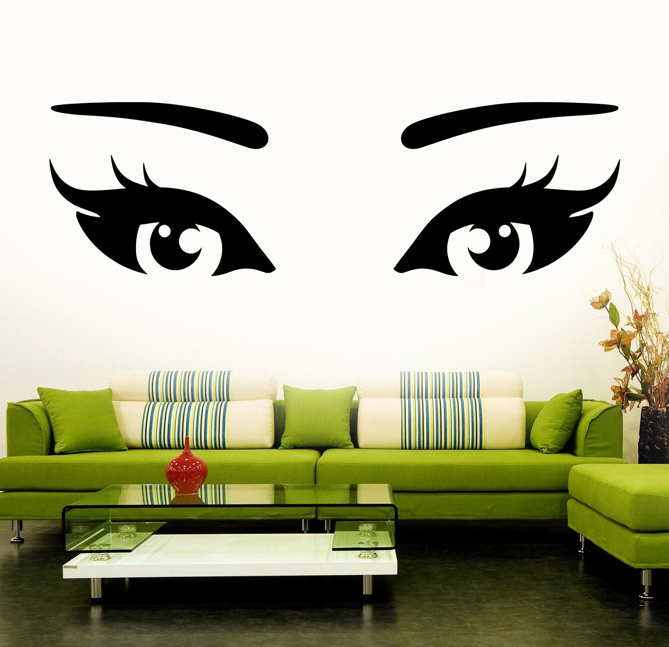 Vinyl Wall Stickers Sexy Eyes Makeup Beauty Salon Girl Room Decal (231ig)