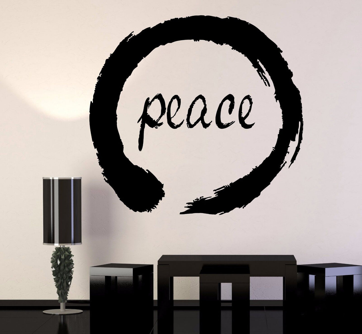 Vinyl Wall Decal Peace Enso Circle Zen Meditation Yoga Stickers Mural (233ig)