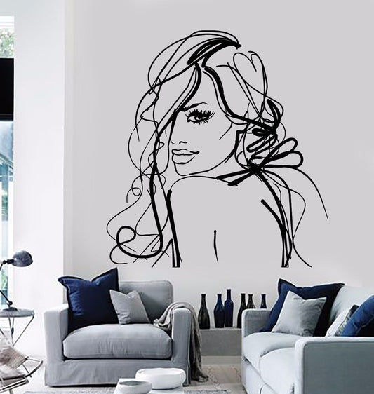 Vinyl Wall Decal Pretty Woman Beauty Salon Girl Room Stickers (235ig)