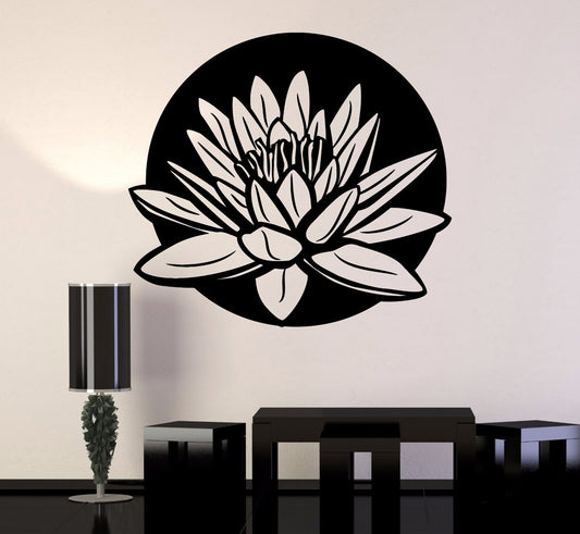 Wandaufkleber aus Vinyl, Lotusblumen-Kunst, Yogastudio, Meditationszimmer, Aufkleber (238ig)