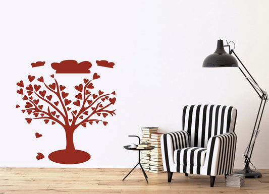 Autocollant mural en vinyle, Branches d'arbre d'amour, décor moderne (n562)