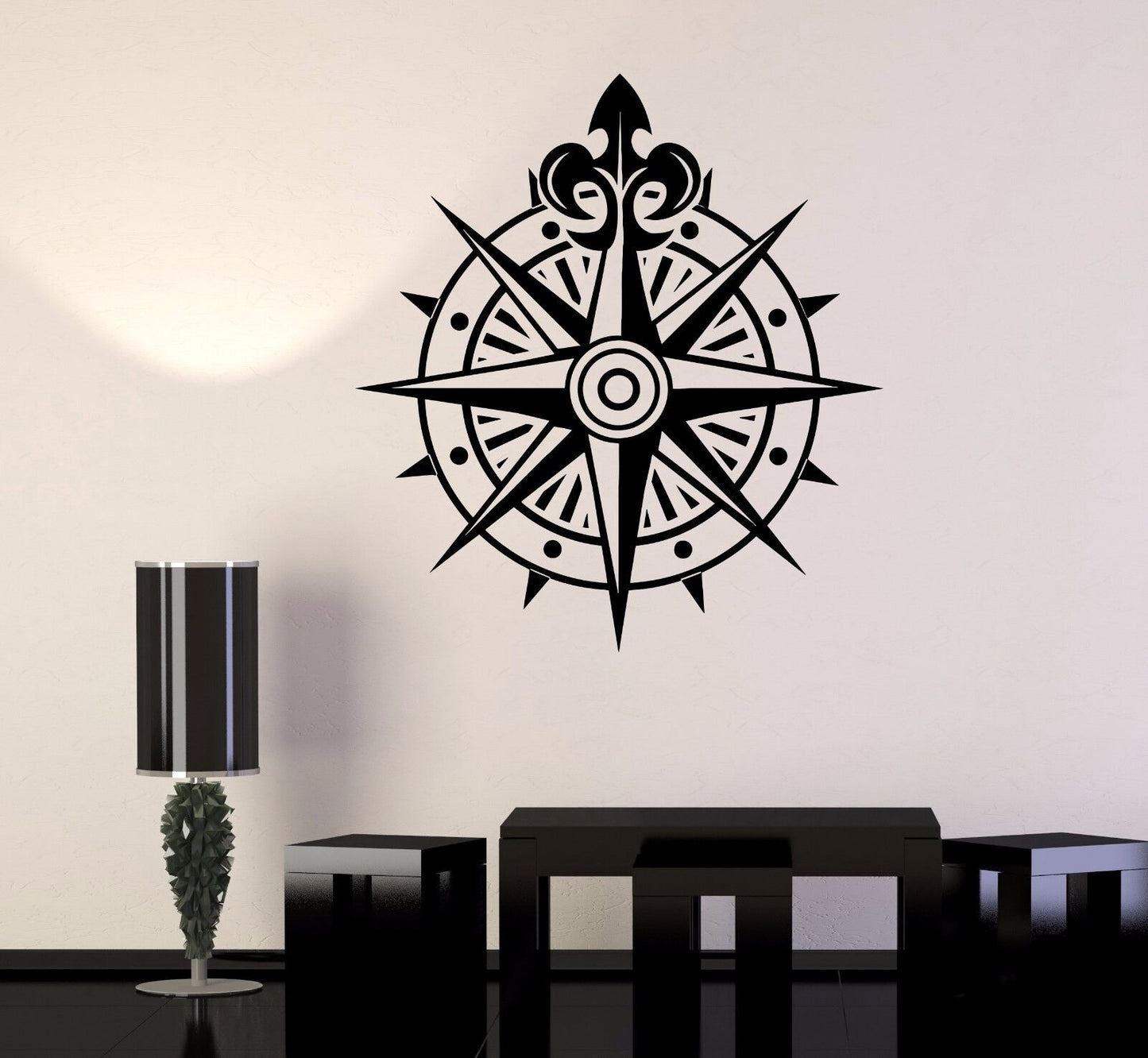 Vinyl Wall Decal Compass Wind Rose Ocean Nautical Marine Stickers (251ig)