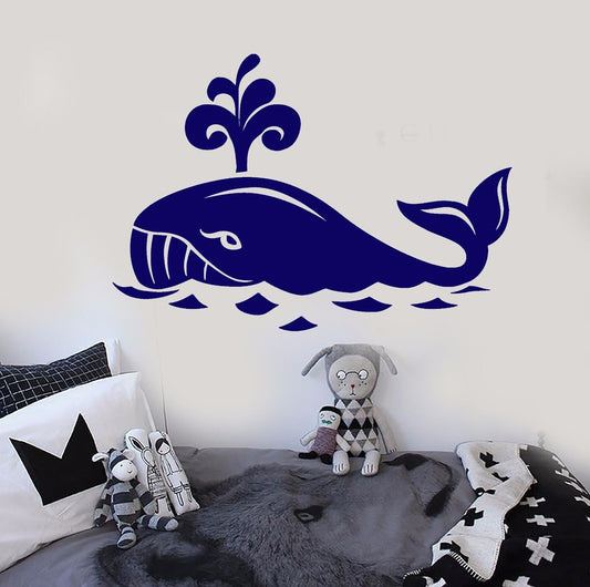 Autocollant mural en vinyle baleine animaux marins océan autocollants pour chambre d'enfants (252ig)