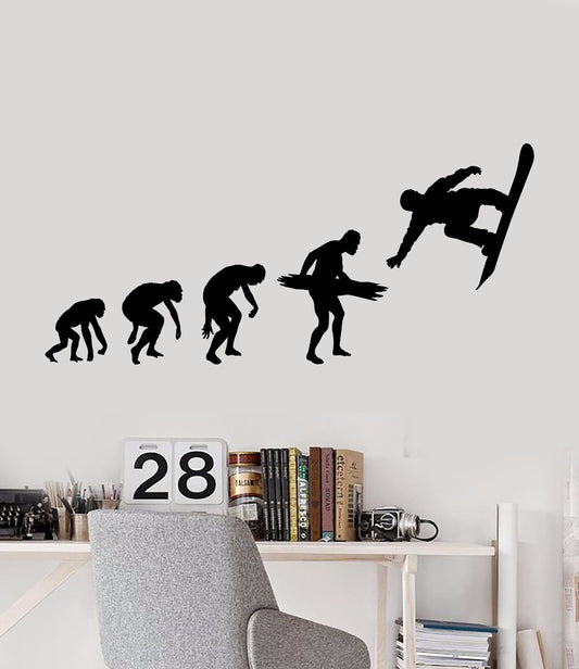 Vinyl Wall Decal Snowboarding Evolution Extreme Sport Teenager Stickers (260ig)