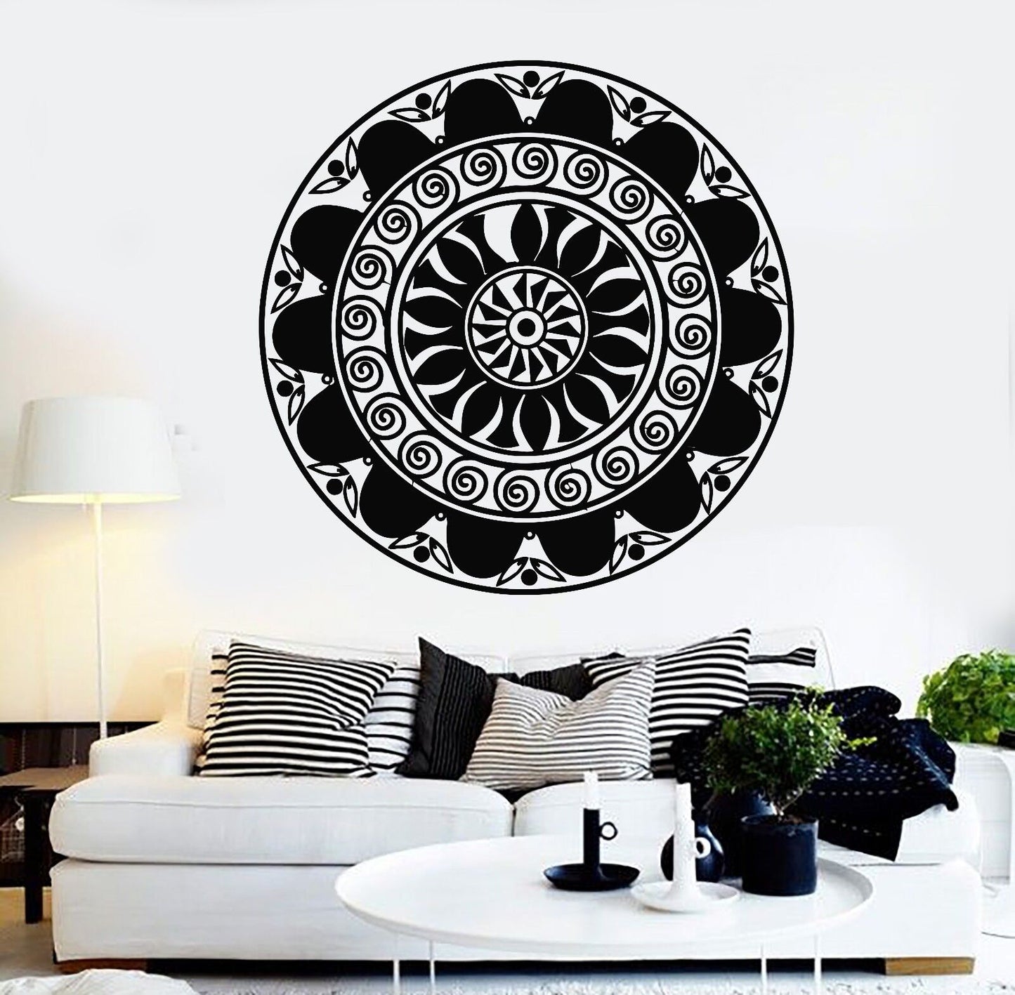 Vinyl Wall Decal Mandala Buddhism Hinduism Meditation Room Stickers (276ig)