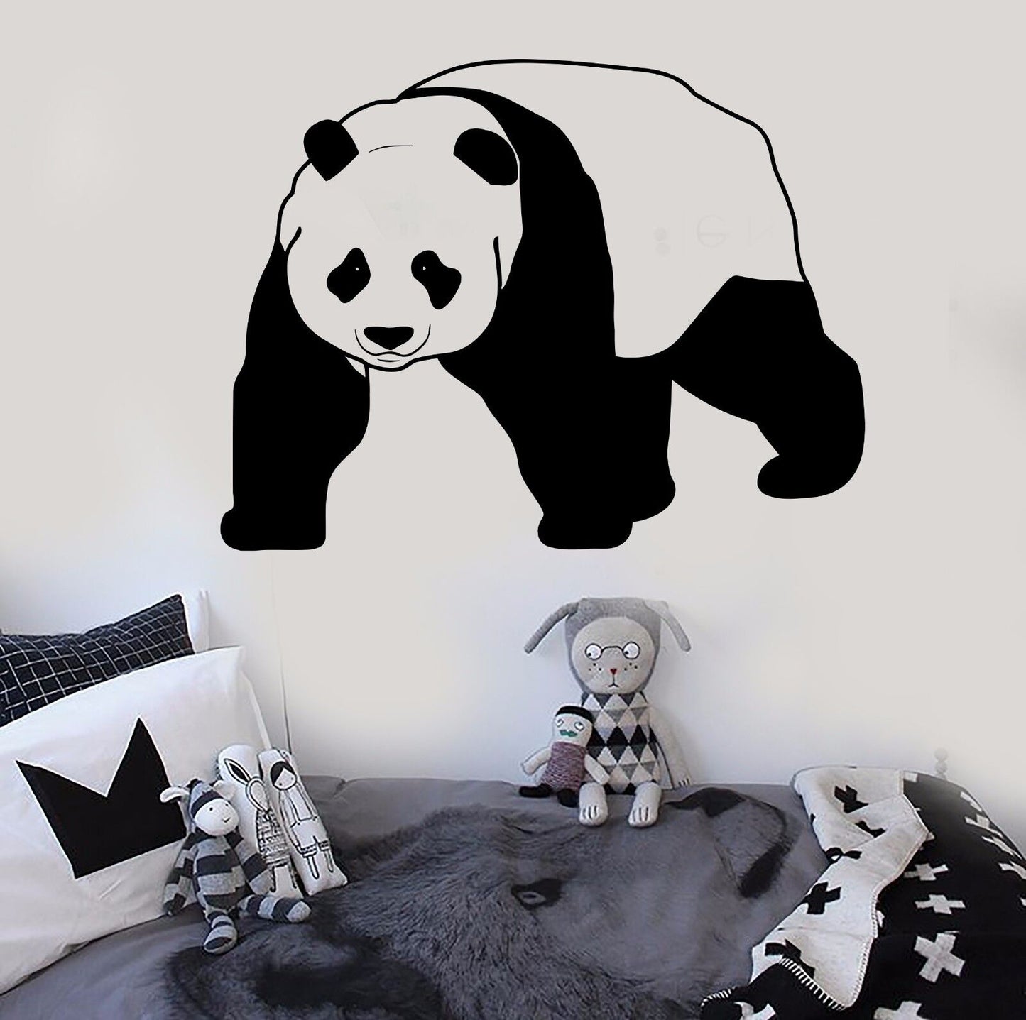 Autocollant mural en vinyle Panda Bear Animal Nursery Kids Art Stickers (303ig)