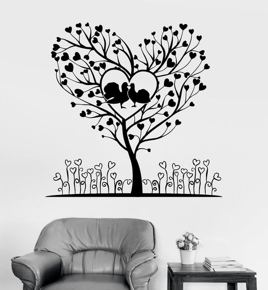 Wandtattoo "Romantischer Baum, Liebe, Herz", Vinyl, für Zimmer (359ig)