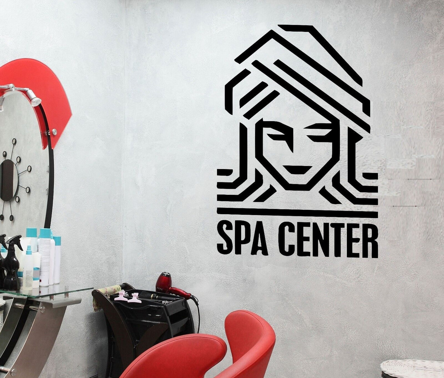 Vinyl Wall Decal Spa Center Woman Beauty Salon Logo Stickers (378ig)