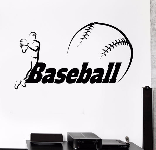 Autocollant mural en vinyle pour joueur de jeu de Baseball, autocollants pour chambre de garçon de sport (382ig)