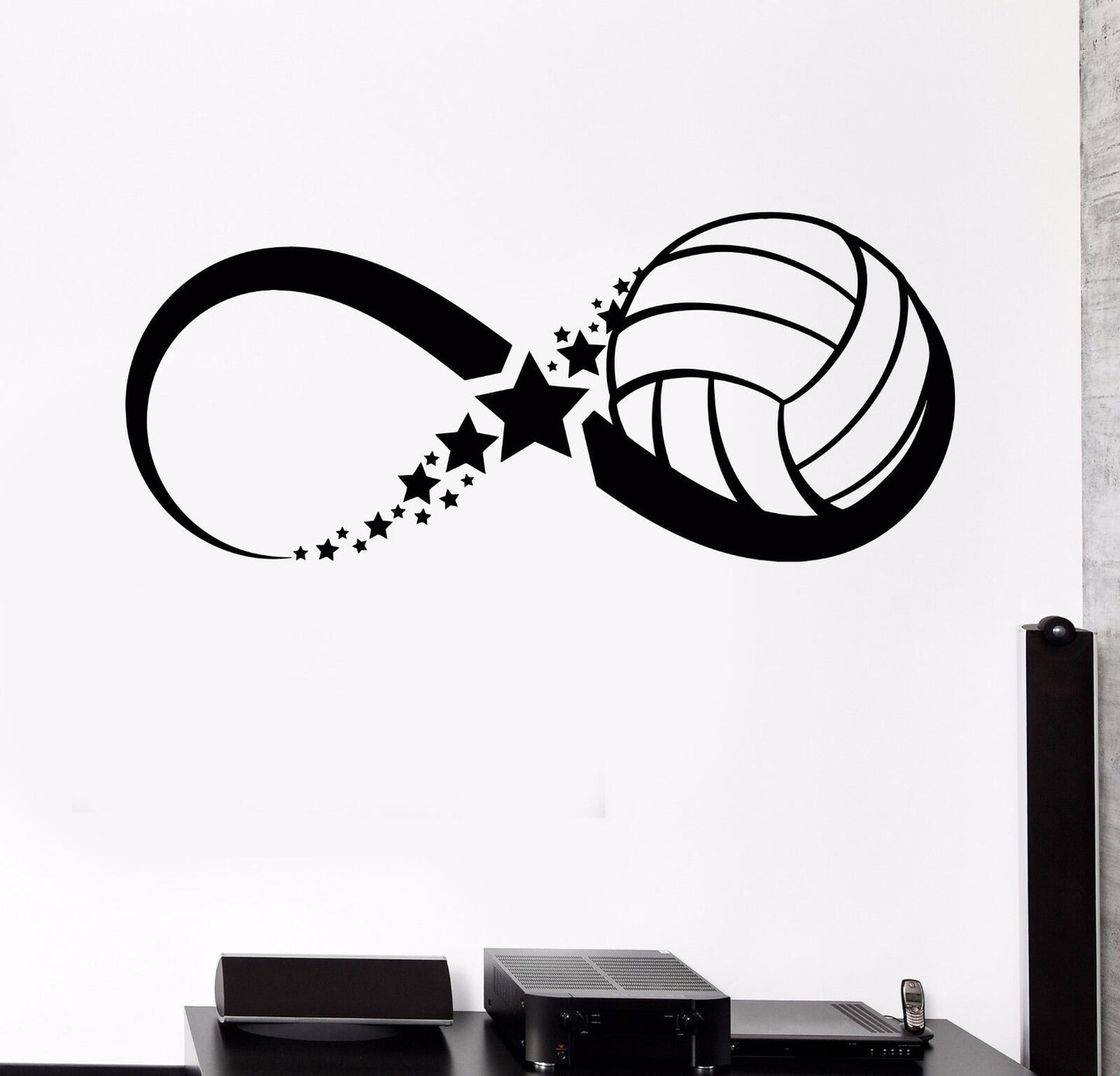 Wandtattoo Volleyball Ball Sport Spiel Infinity Vinyl Aufkleber (385ig)